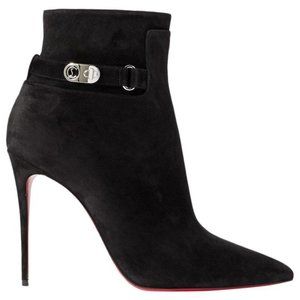 Christian Louboutin Black Lock So Kate Suede Boots EU:38/US:8